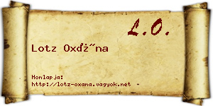 Lotz Oxána névjegykártya